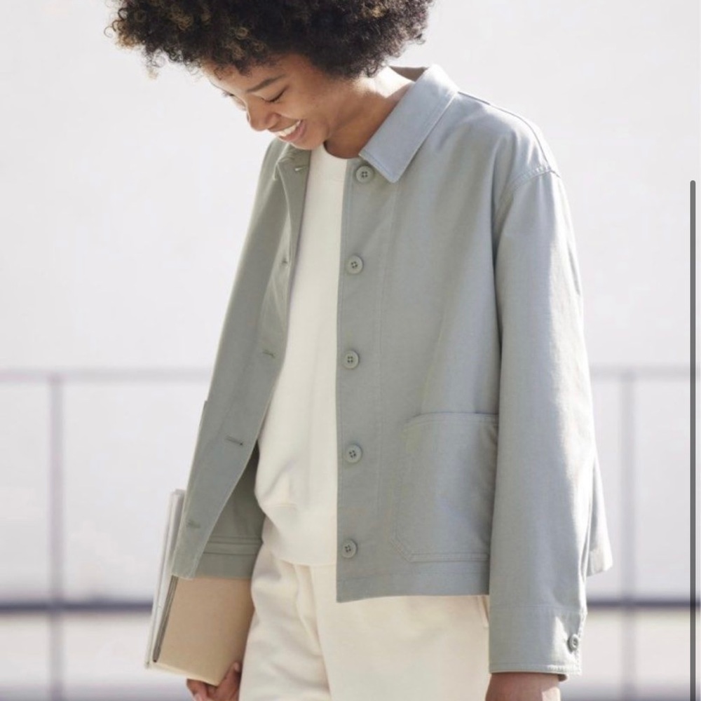 Uniqlo gray jersey short jacket size S